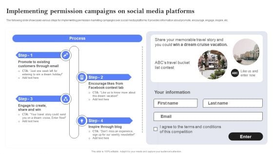 Implementing Permission Campaigns On Social Media Platforms Portrait PDF