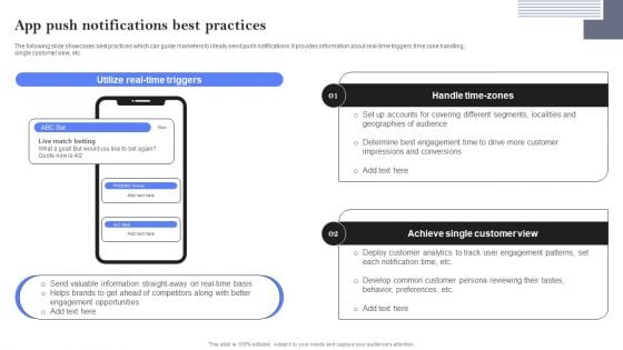 App Push Notifications Best Practices Ppt PowerPoint Presentation File Example File PDF