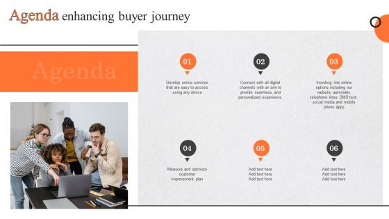 Agenda Enhancing Buyer Journey Ppt PowerPoint Presentation Diagram Graph Charts PDF
