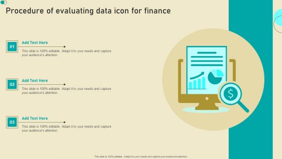 Procedure Of Evaluating Data Icon For Finance Diagrams PDF