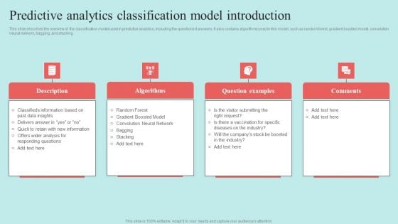 Predictive Data Model Predictive Analytics Classification Model Introduction Formats PDF