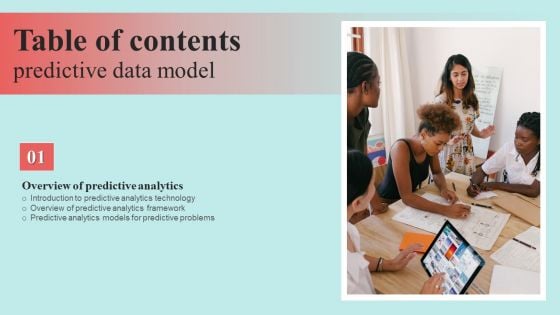 Predictive Data Model Table Of Contents Mockup PDF