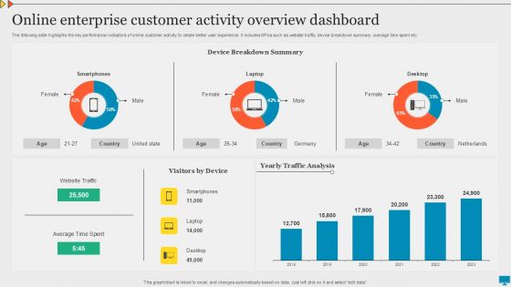Online Enterprise Customer Activity Overview Dashboard Download PDF