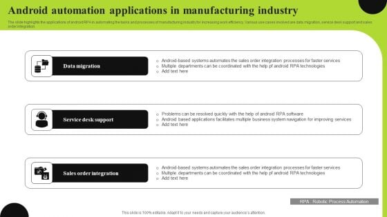 Android Automation Applications In Manufacturing Industry Brochure PDF