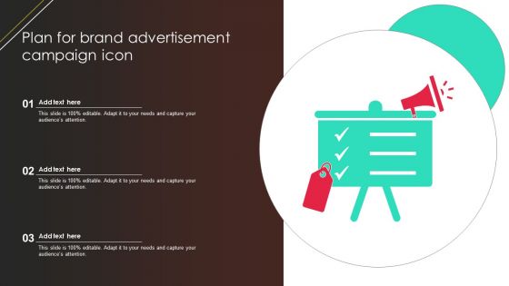 Plan For Brand Advertisement Campaign Icon Background PDF