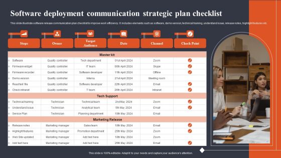 Software Deployment Communication Strategic Plan Checklist Mockup PDF