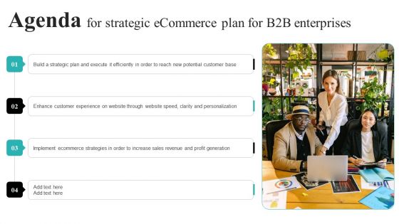 Agenda For Strategic Ecommerce Plan For B2B Enterprises Slides PDF