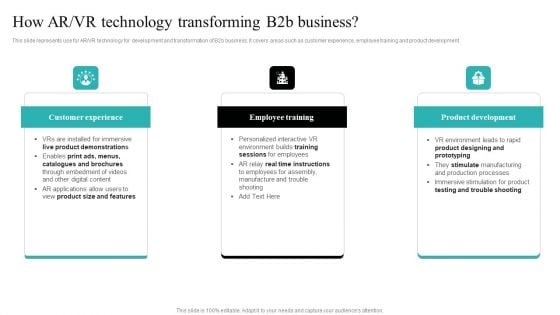 Strategic Ecommerce Plan For B2B Enterprises How AR VR Technology Transforming B2b Business Background PDF