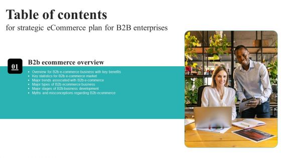 Strategic Ecommerce Plan For B2B Enterprises Table Of Contents Inspiration PDF