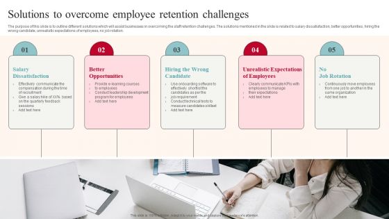 Solutions To Overcome Employee Retention Challenges Topics PDF