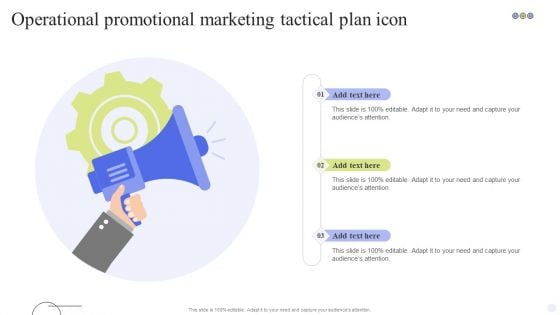 Operational Promotional Marketing Tactical Plan Icon Icons PDF