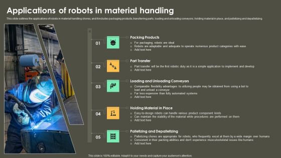 Iot Integration In Manufacturing Applications Of Robots In Material Handling Topics PDF