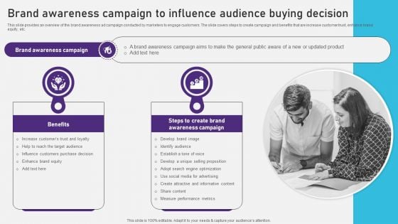 Brand Awareness Campaign To Influence Audience Buying Decision Topics PDF