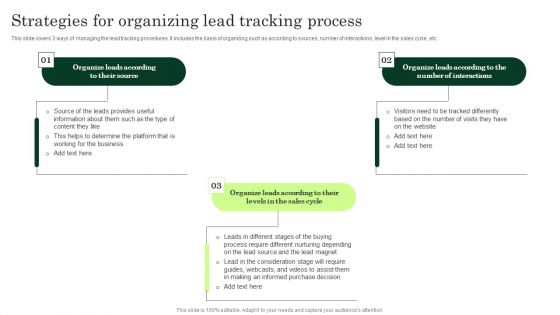 Strategies For Organizing Lead Tracking Process Enhancing Client Lead Conversion Rates Topics PDF Strategies For Organizing Lead Tracking Process Enhancing Client Lead Conversion Rates Topics PDF