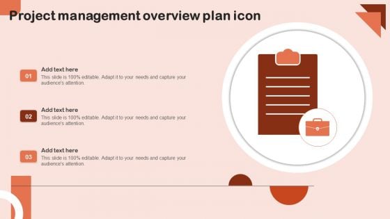 Project Management Overview Plan Icon Topics PDF