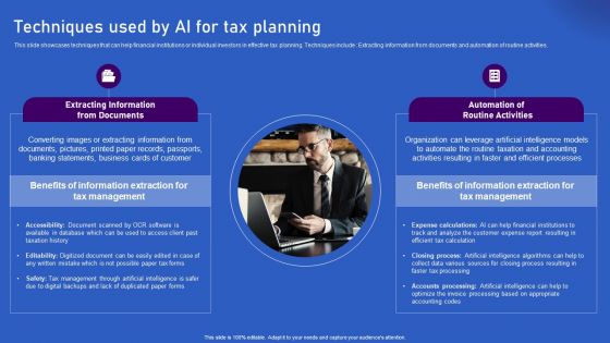 Ways Artificial Intelligence Is Transforming Finance Sector Techniques Used By AI For Tax Planning Topics PDF