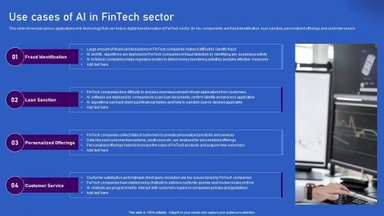 Ways Artificial Intelligence Is Transforming Finance Sector Use Cases Of AI In Fintech Sector Topics PDF