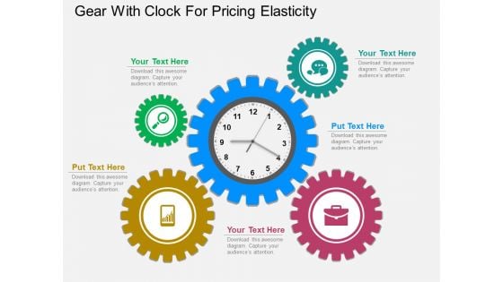 Gear With Clock For Pricing Elasticity Powerpoint Template