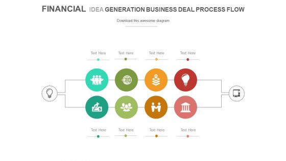 Process Flow Diagram With Business Icons Powerpoint Slides
