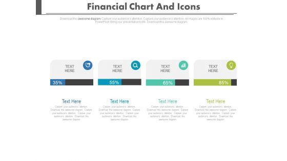 Four Steps Financial Chart With Icons Powerpoint Slides