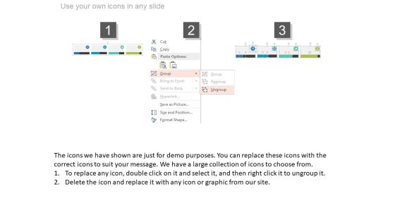 Four Steps Financial Chart With Icons Powerpoint Slides