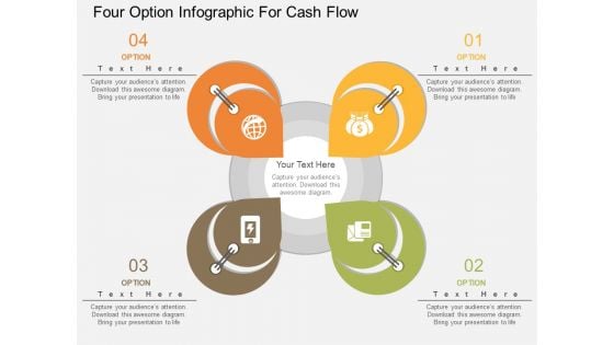 Four Option Infographic For Cash Flow Powerpoint Template