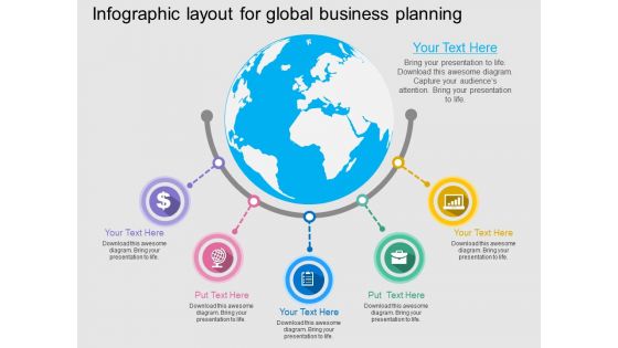 Infographic Layout For Global Business Planning Powerpoint Template