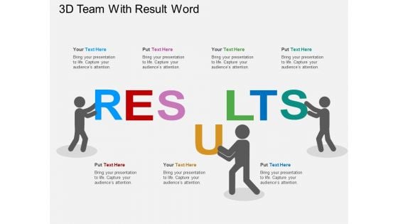 3D Team With Result Word Powerpoint Templates