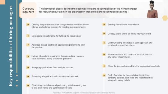 SHRM Talent Management Guide Handbook For Enterprise Key Responsibilities Of Hiring Managers Download PDF