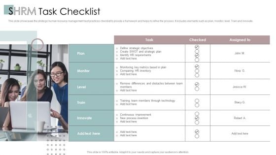 SHRM Task Checklist Ppt PowerPoint Presentation Outline Demonstration