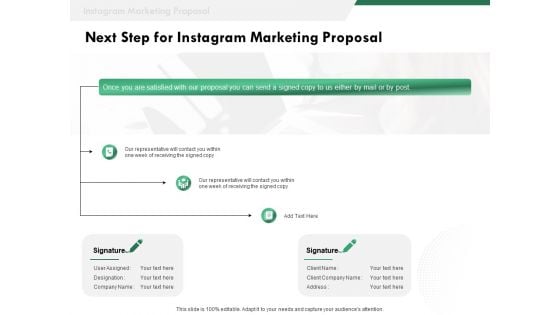 SMM Next Step For Instagram Marketing Proposal Ppt Inspiration Deck PDF