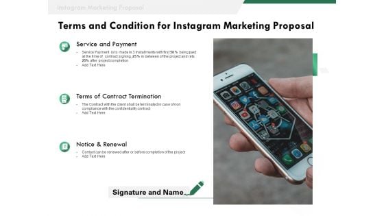 SMM Terms And Condition For Instagram Marketing Proposal Ppt Infographics Portfolio PDF