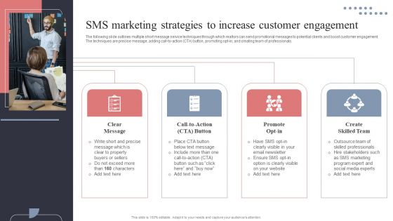 SMS Marketing Strategies To Increase Customer Engagement Slides PDF