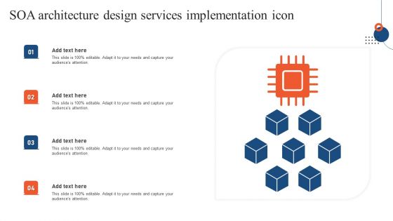 SOA Architecture Design Services Implementation Icon Ppt PowerPoint Presentation File Pictures PDF