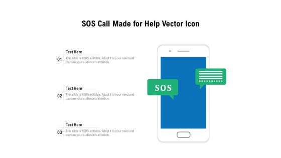 SOS Call Made For Help Vector Icon Ppt PowerPoint Presentation Gallery Example File PDF