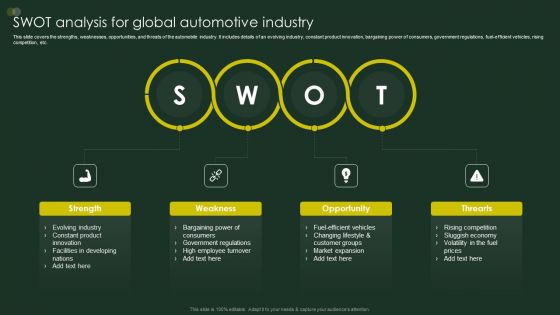 SWOT Analysis For Global Automotive Industry Structure PDF