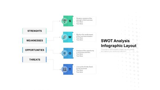 SWOT Analysis Infographic Layout Ppt PowerPoint Presentation Summary Background Designs PDF