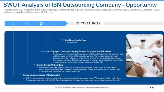 SWOT Analysis Of IBN Outsourcing Company Opportunity Clipart PDF