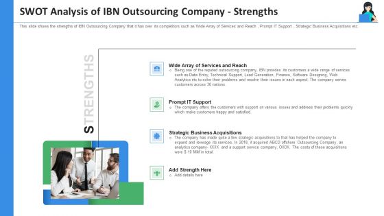 SWOT Analysis Of IBN Outsourcing Company Strengths Ppt Gallery Picture PDF