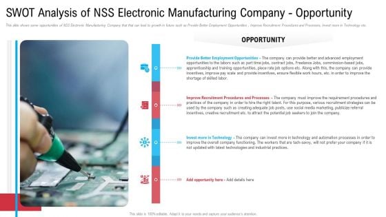 SWOT Analysis Of Nss Electronic Manufacturing Company Opportunity Professional PDF SWOT Analysis Of Nss Electronic Manufacturing Company Opportunity Professional PDF