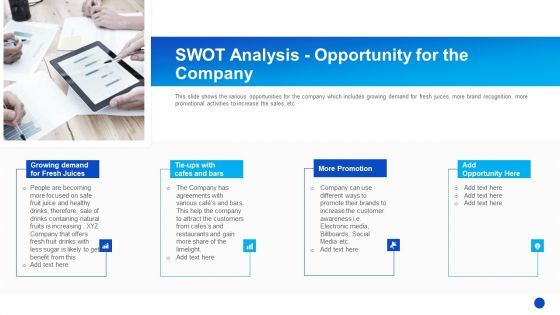 SWOT Analysis Opportunity For The Company Summary PDF