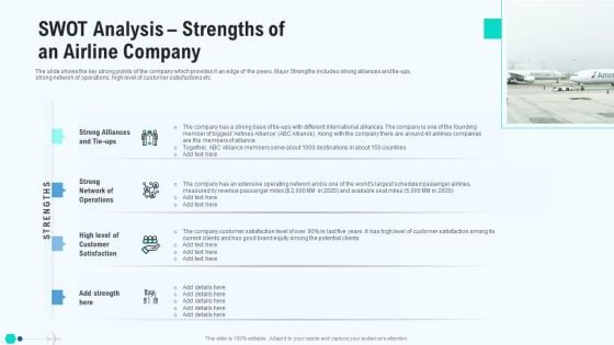 SWOT Analysis Strengths Of An Airline Company Inspiration PDF