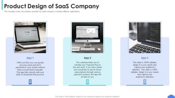 Saas Sales Pitch Deck Product Design Of Saas Company Ppt Ideas Example PDF