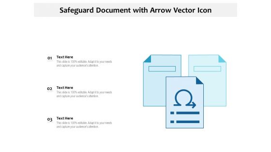 Safeguard Document With Arrow Vector Icon Ppt PowerPoint Presentation Information PDF