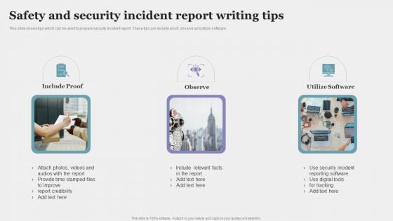 Safety And Security Incident Report Writing Tips Pictures PDF