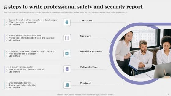 Safety And Security Report Ppt PowerPoint Presentation Complete With Slides