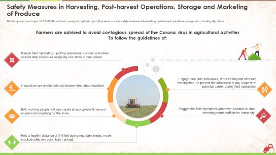 Safety Measures In Harvesting Post Harvest Operations Storage And Marketing Of Produce Ppt Infographics Graphics Design PDF