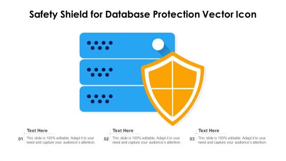 Safety Shield For Database Protection Vector Icon Ppt PowerPoint Presentation File Portrait PDF