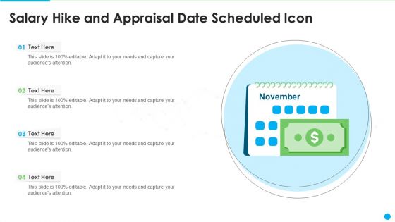 Salary Hike And Appraisal Date Scheduled Icon Topics PDF