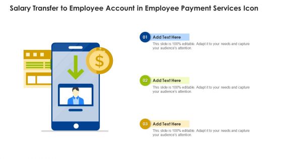 Salary Transfer To Employee Account In Employee Payment Services Icon Professional PDF
